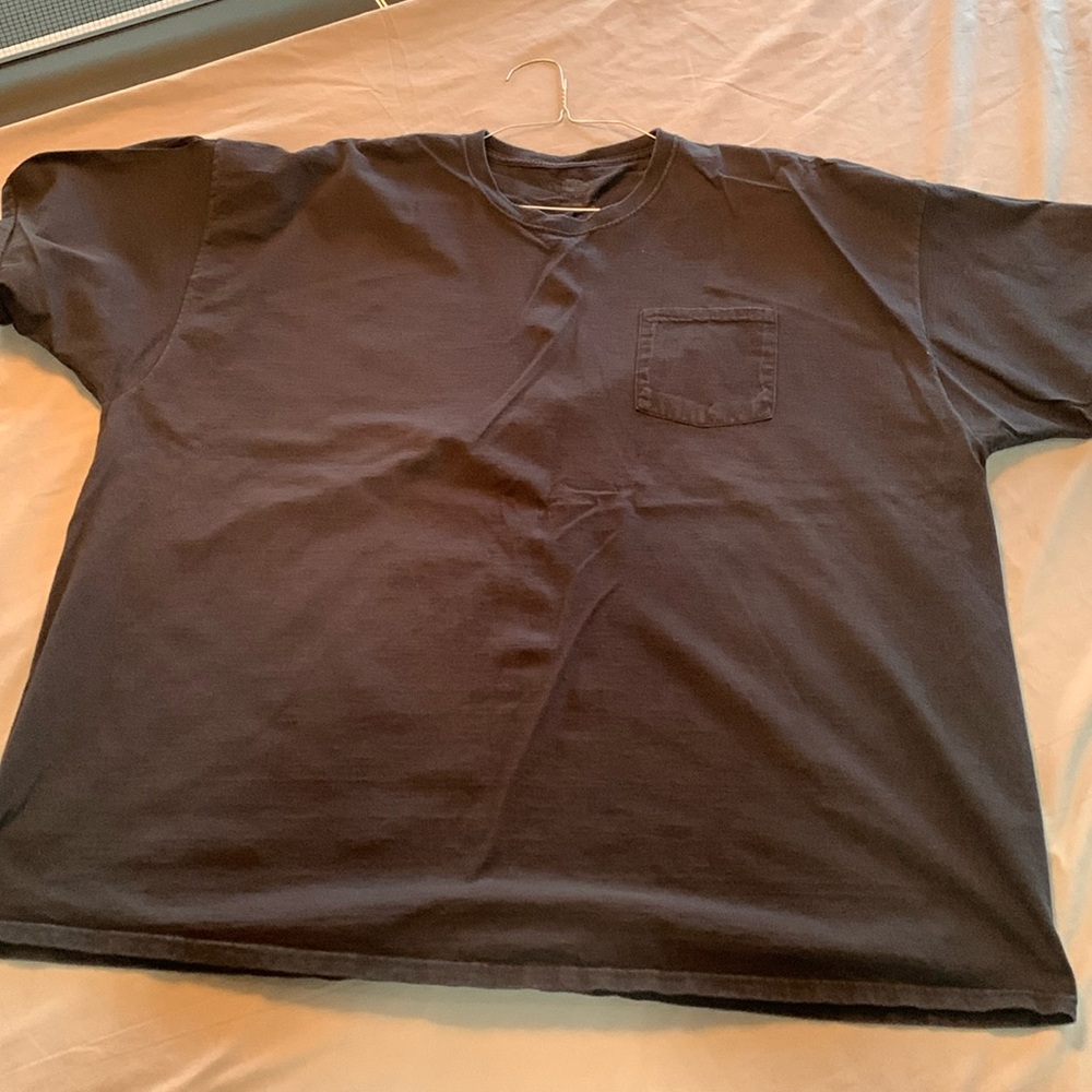 Fruit of the Loom Men's XXXXL Black Crew Neck Pocket T Shirt Short Sleeve